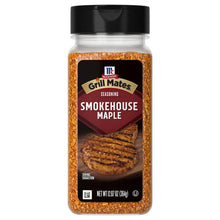Seasoning bottle with black cap, Smokehouse Maple label, and reddish-orange spice granules