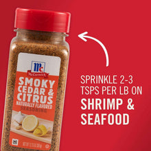 McCormick seasoning bottle with usage arrow for shrimp & seafood