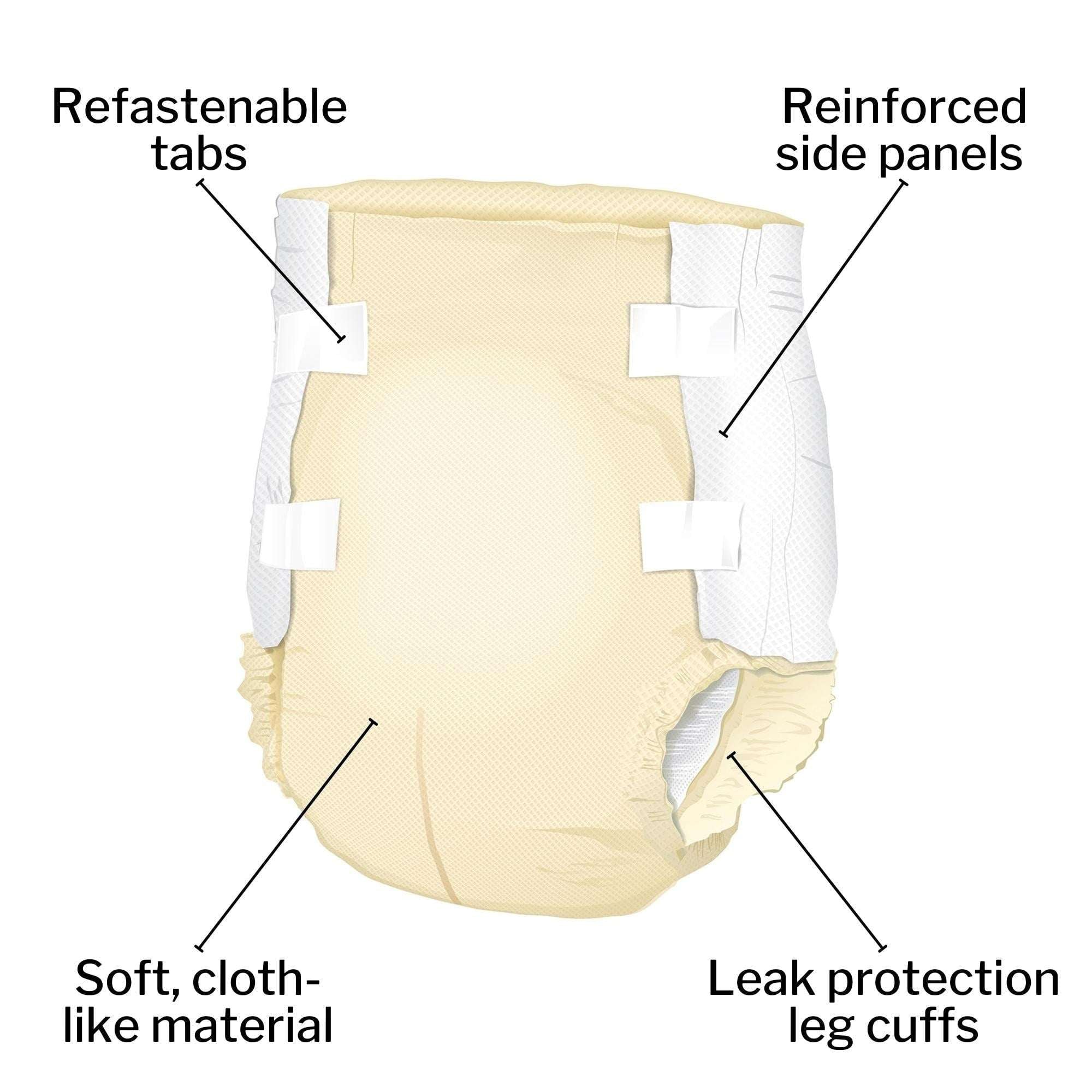 McKesson Ultra Incontinence Briefs - Absorbent, Disposable, Unisex - XL, 15 Count, 4 Packs, 60 Total