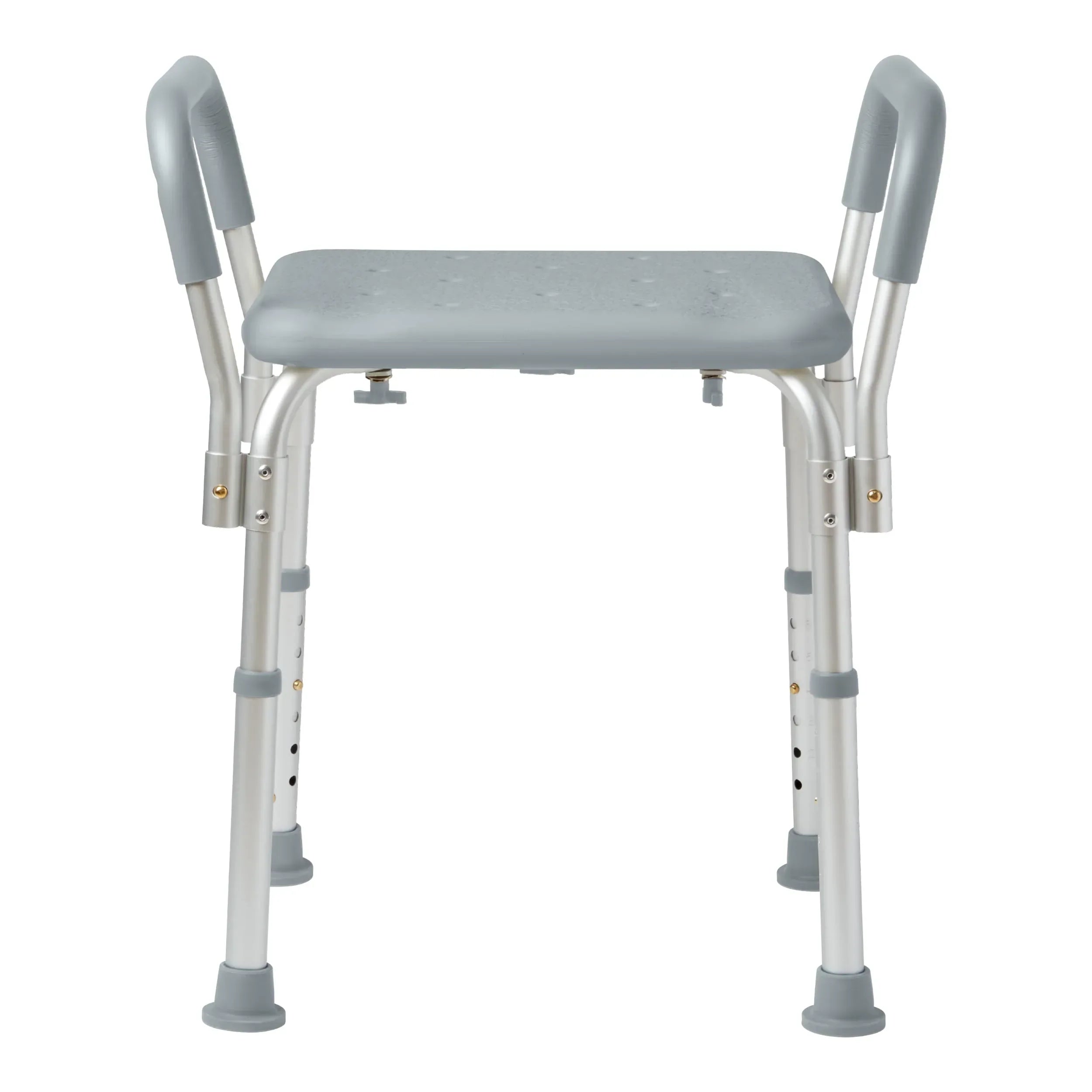 Medline Bath Chair and Shower Chair with Back and Armrests for Elderly, 13.5-In Seat, 350 lb Weight Capacity, Gray