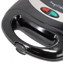Sandwich maker close-up of glossy housing and locking handle