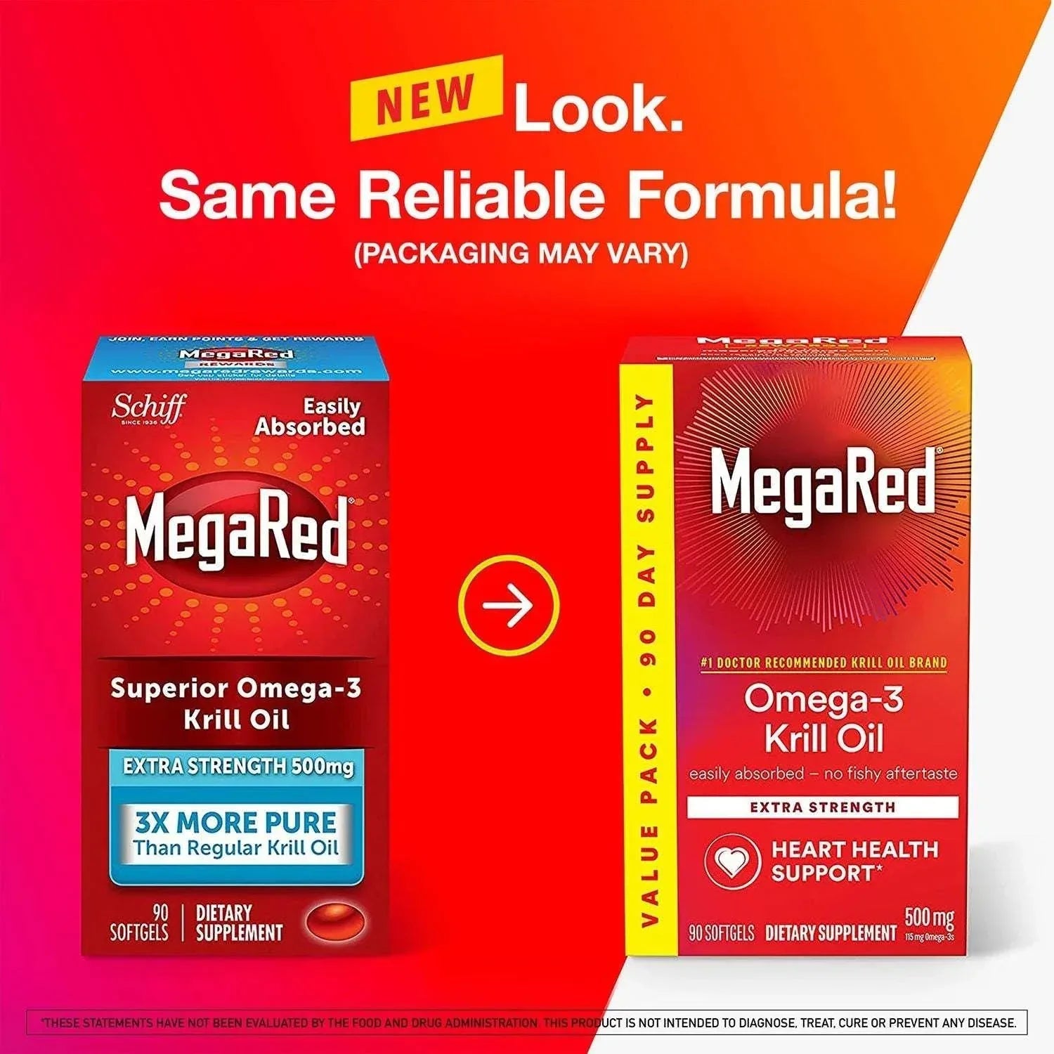 MegaRed Omega-3 Krill Oil Dietary Supplement Softgels, 500 mg, 90 Count