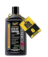 Meguiar’s M105 ultra-cut compound bottle, black and yellow, 8 oz