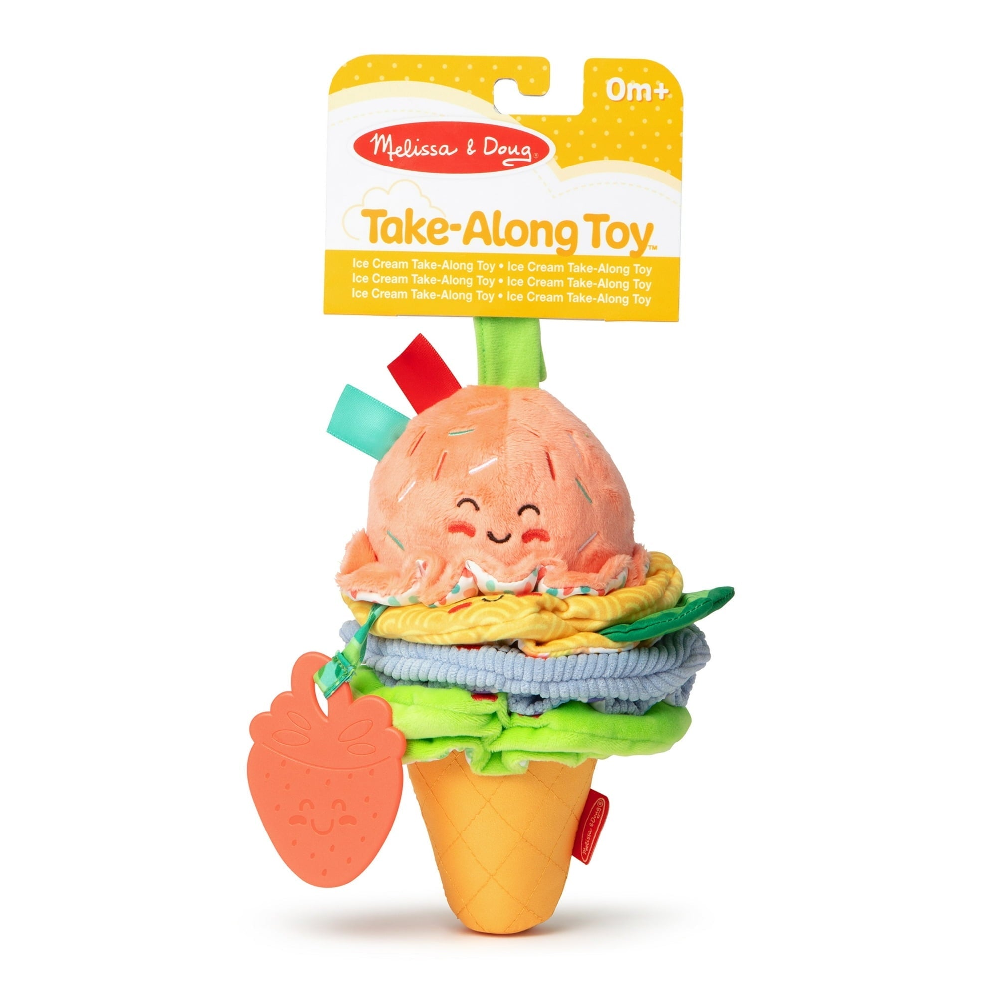 Melissa & Doug Ice Cream Take-Along Clip-On Infant Toy with Sound and Vibration
