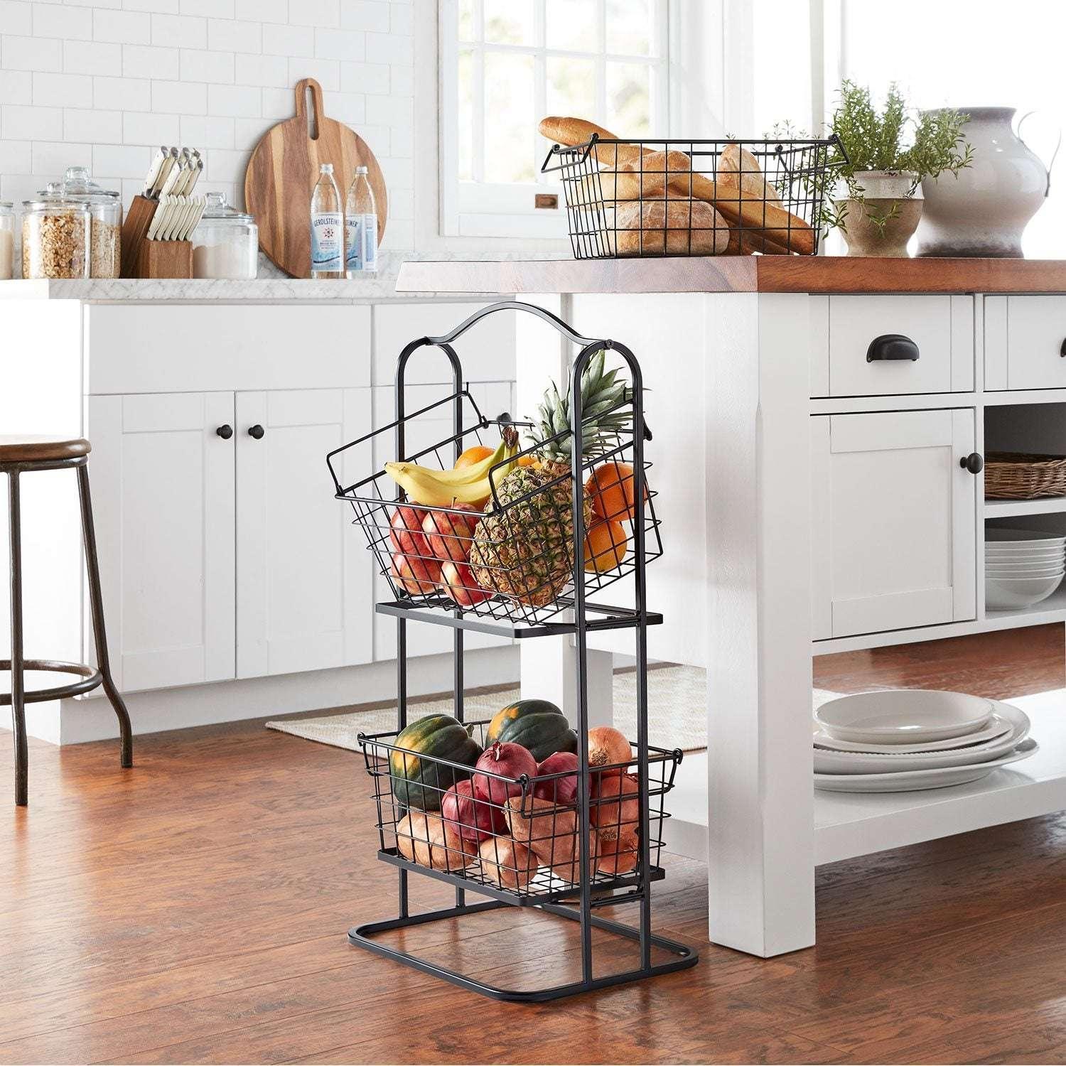Member'S Mark 3-Tier Standing Black Wire Basket