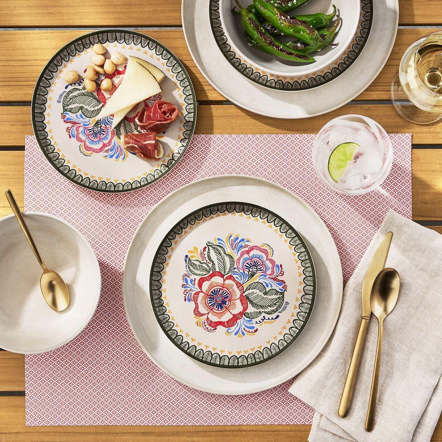 Member's Mark 12-Piece Bamboo Melamine Dinnerware Set - USA MEGA SHOP