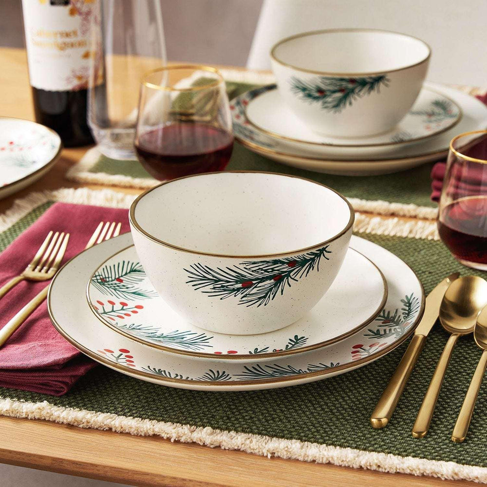Member's Mark 12-Piece Stoneware Holiday Dinnerware Set - USA MEGA SHOP