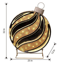 Pre-lit gold infinity light ornament, 32 in tall; 25 in wide; 12 in deep