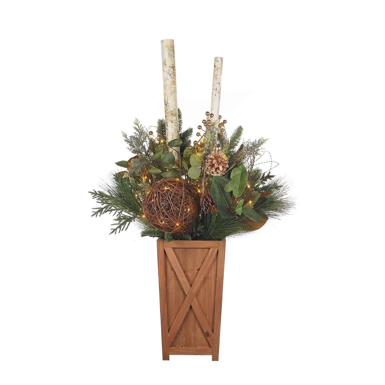 Member's Mark 48" Pre-Lit Decorative Topiary with Berries
