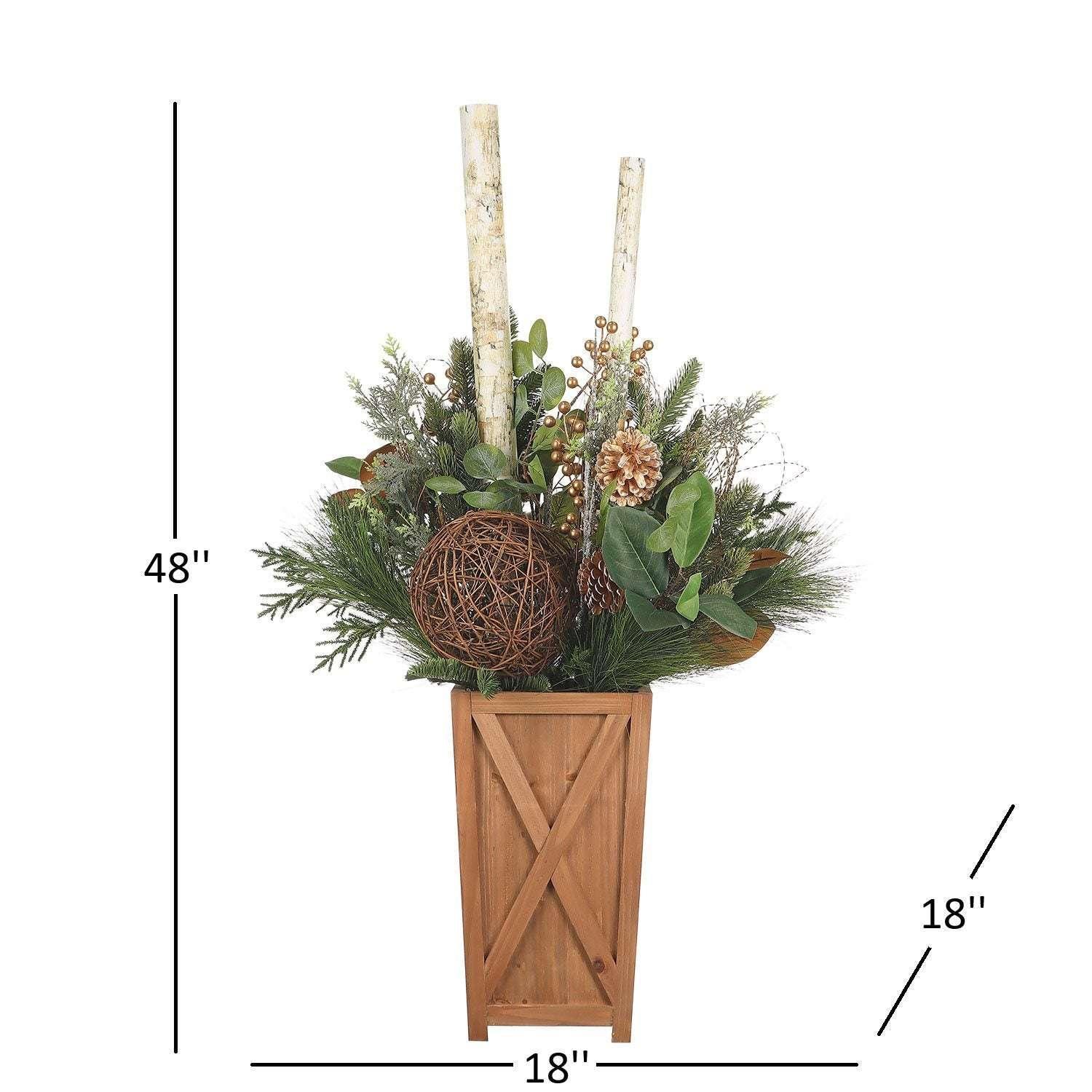 Member's Mark 48" Pre-Lit Decorative Topiary with Berries - USA MEGA SHOP