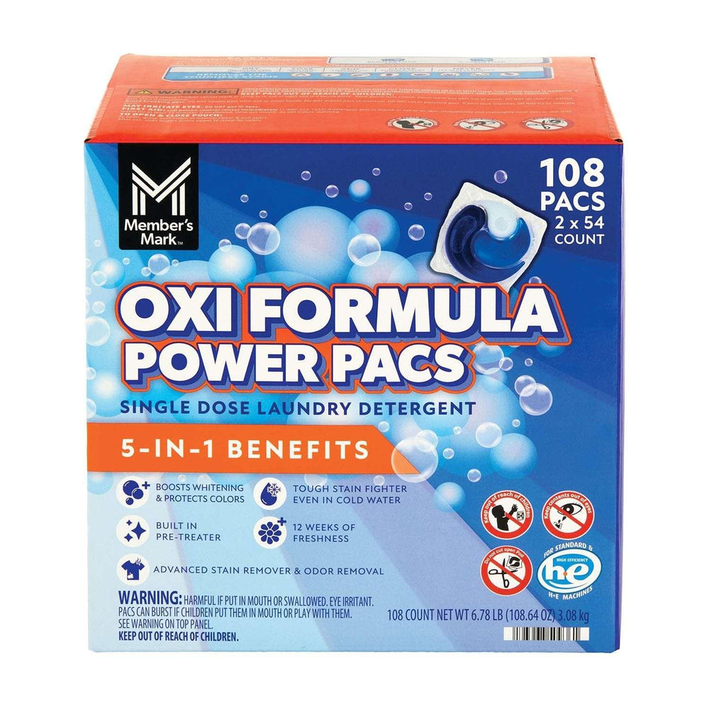 Member's Mark 5-in-1 Oxi Formula Power Pacs, 108 ct. - USA MEGA SHOP