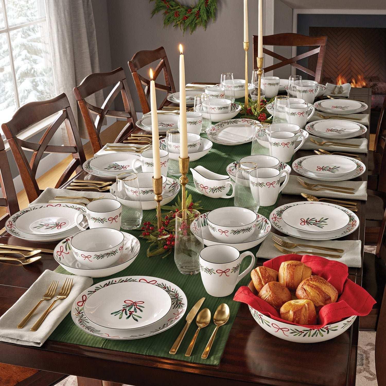 Member's Mark 53-Piece Porcelain Holiday Entertainer Set - USA MEGA SHOP