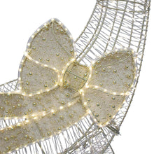 Pre-lit buck yard decoration close-up showing glowing gold light spots on body