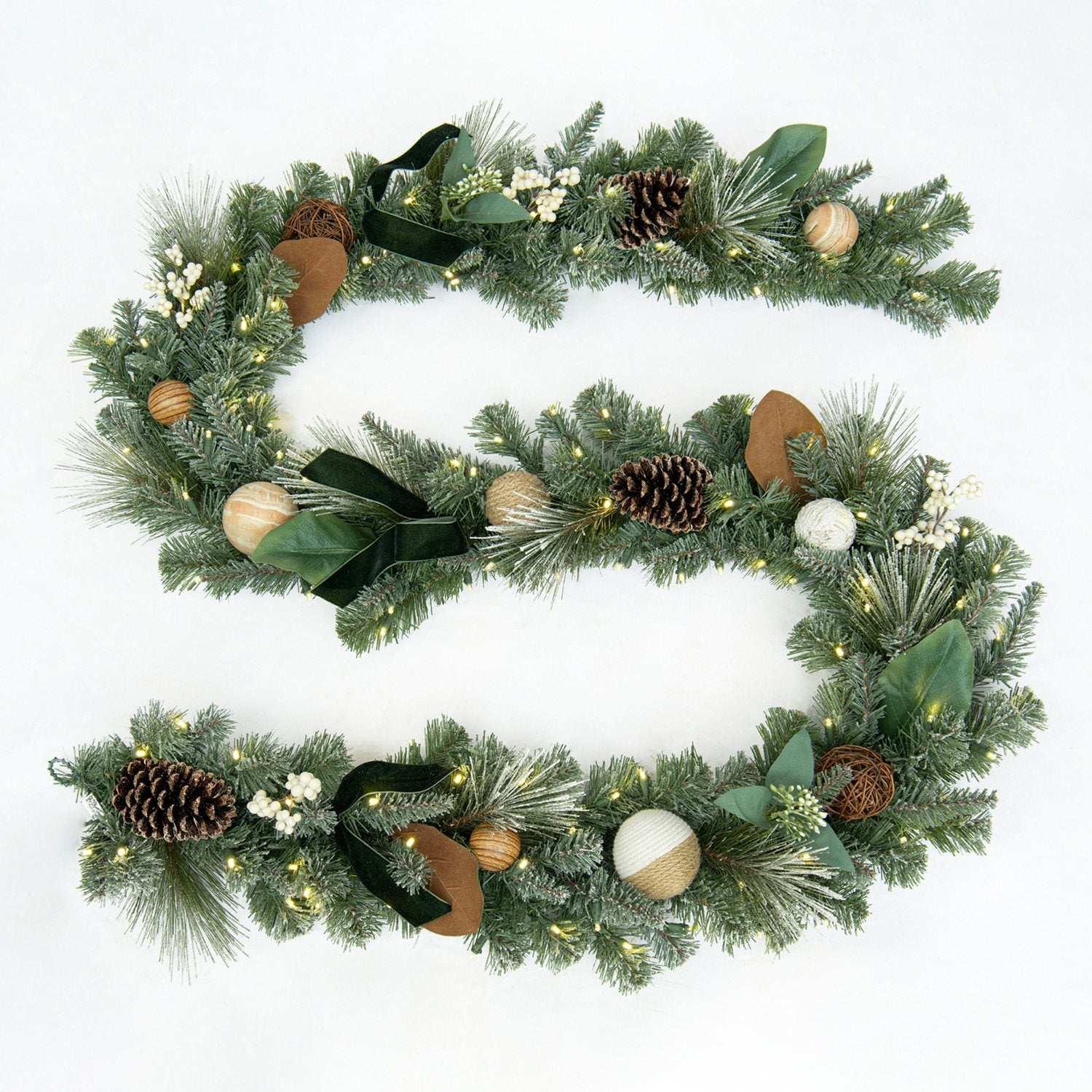 Member's Mark 9' Evergreen Pre-Lit Decorated Garland - USA MEGA SHOP