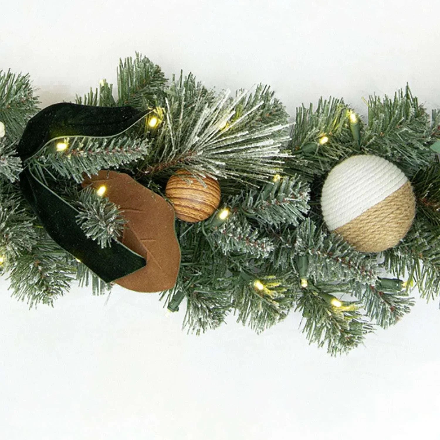 Member's Mark 9' Evergreen Pre-Lit Decorated Garland - USA MEGA SHOP