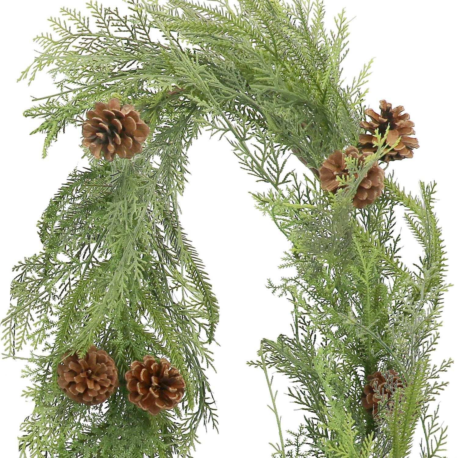 Member's Mark 9' Pre-Lit Cypress Garland with Pinecones - USA MEGA SHOP
