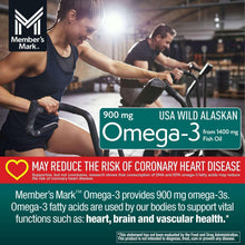Omega-3 900 mg badge: USA wild alaskan softgels with heart health message
