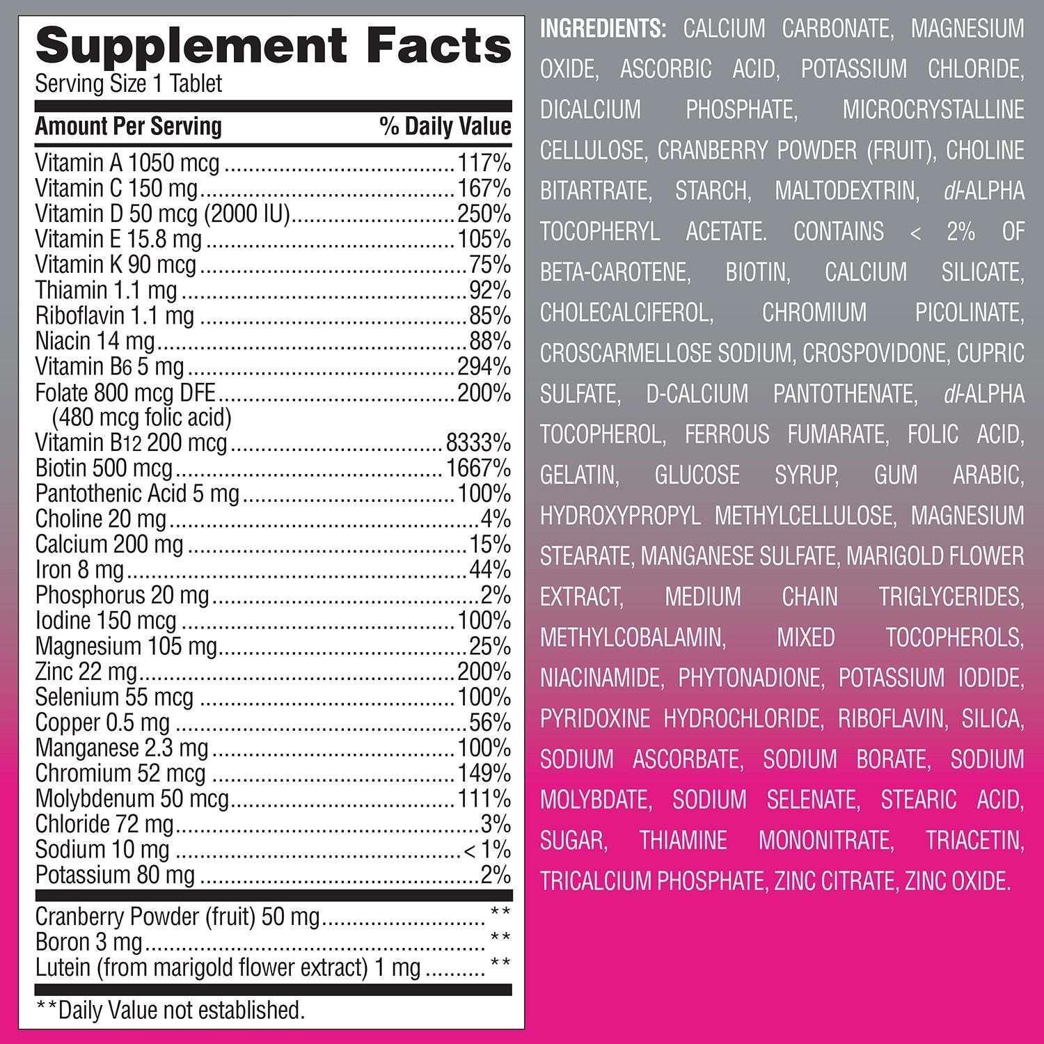 Member's Mark Advanced Women's 50+ Multivitamin Tablets, 275 ct.