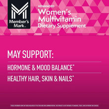Advanced women's multivitamin label panel: may support hormone and mood balance