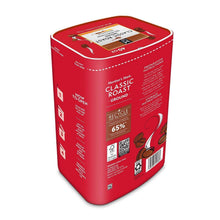 Member's Mark Classic Roast ground coffee canister back panel, red 40 oz.
