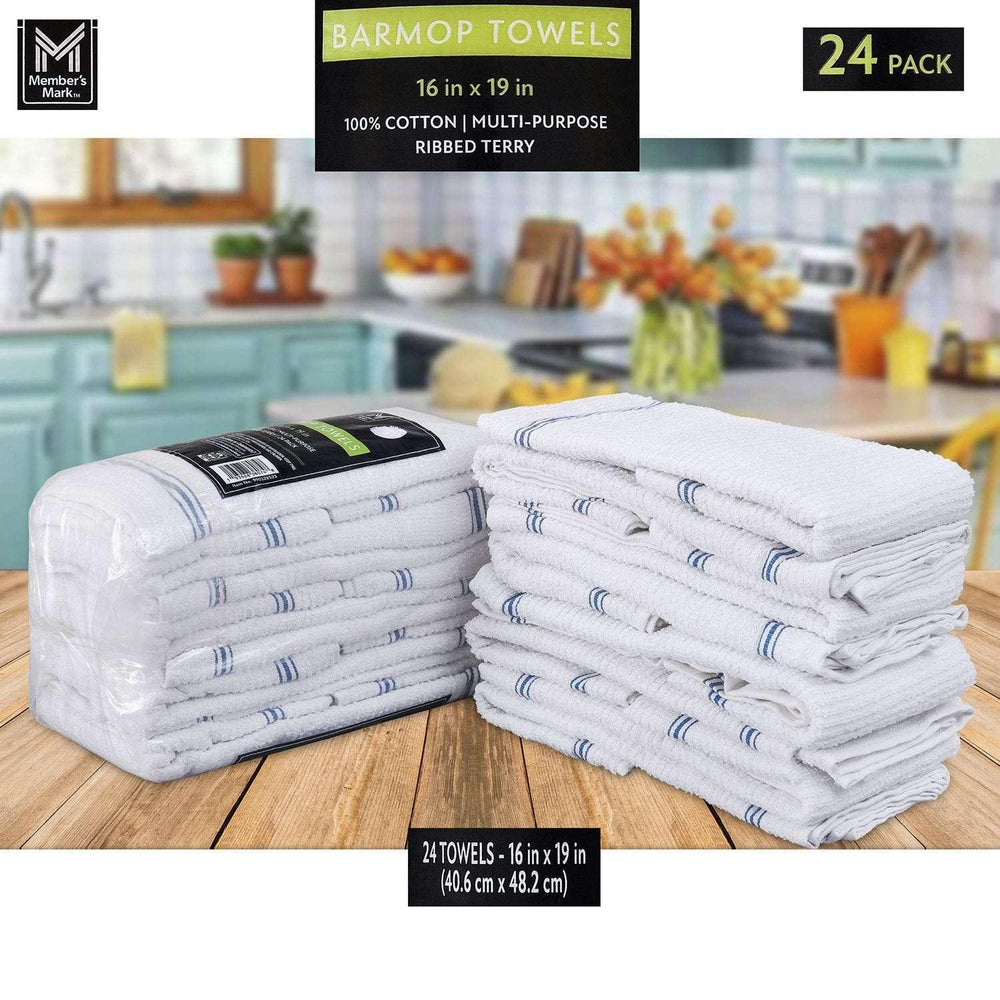 Member's Mark Cotton Bar Mop Towels, 16" x 19", 24 ct. - USA MEGA SHOP