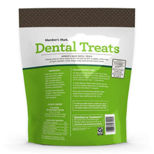 Dental chew treats bag back with ingredient and feeding instruction panels