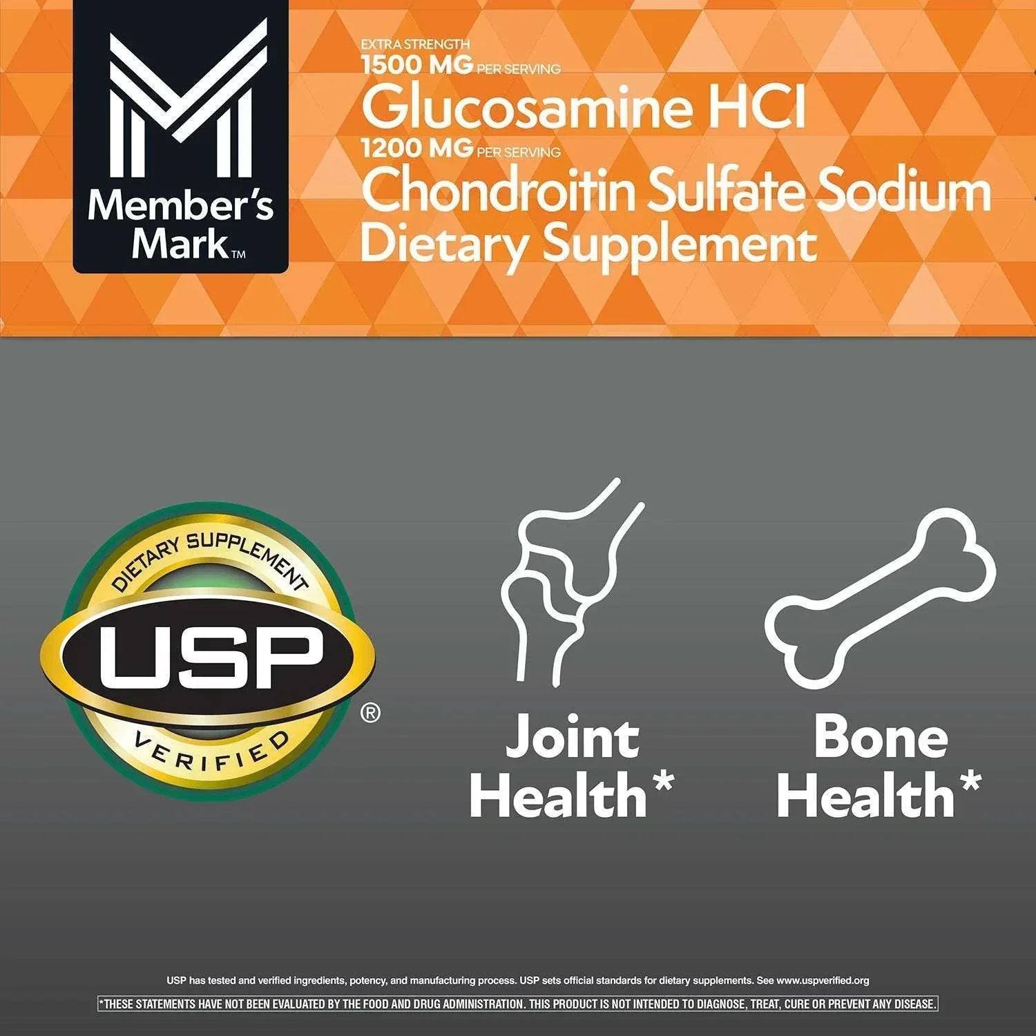 Member's Mark Extra Strength Glucosamine HCl and Chondroitin Sulfate Sodium Tablets, 340 ct.