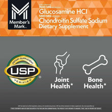 Supplement label panel with USP verified plus joint health and bone health icons