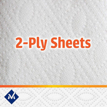 Close-up of white 2-ply paper towel sheet with textured surface