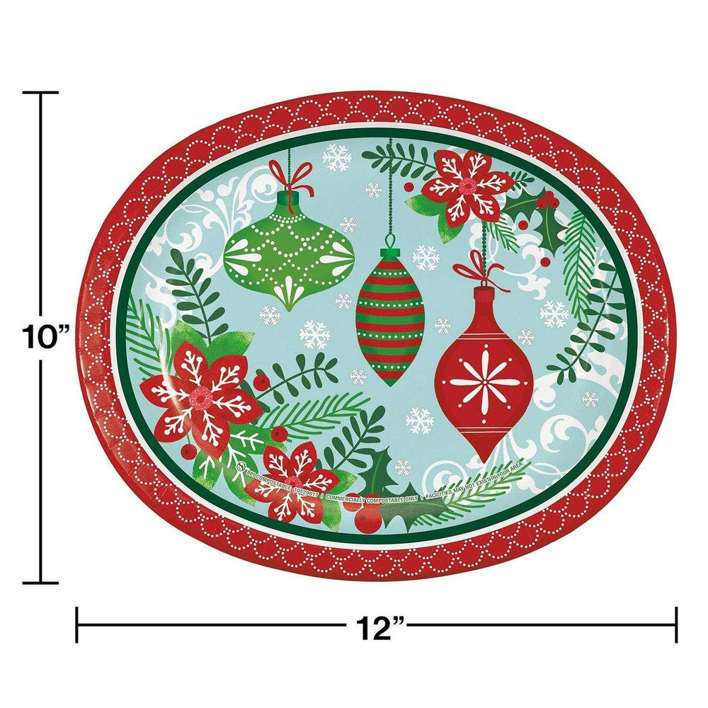 Member's Mark Holiday Oval Paper Plates, 10" x 12", 50 ct. - USA MEGA SHOP