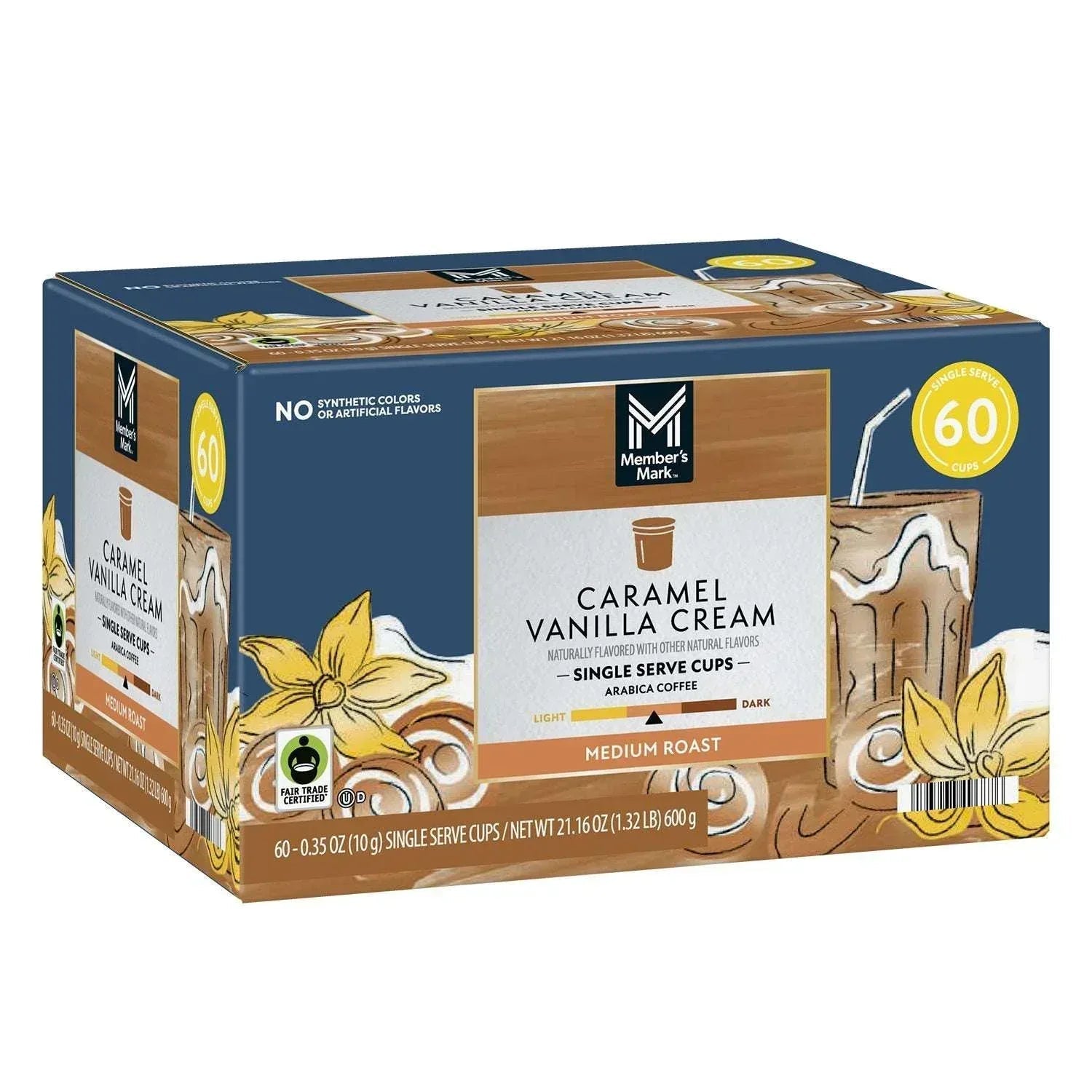 Member's Mark Medium Roast Coffee Pods, Caramel Vanilla Cream, 60 ct.