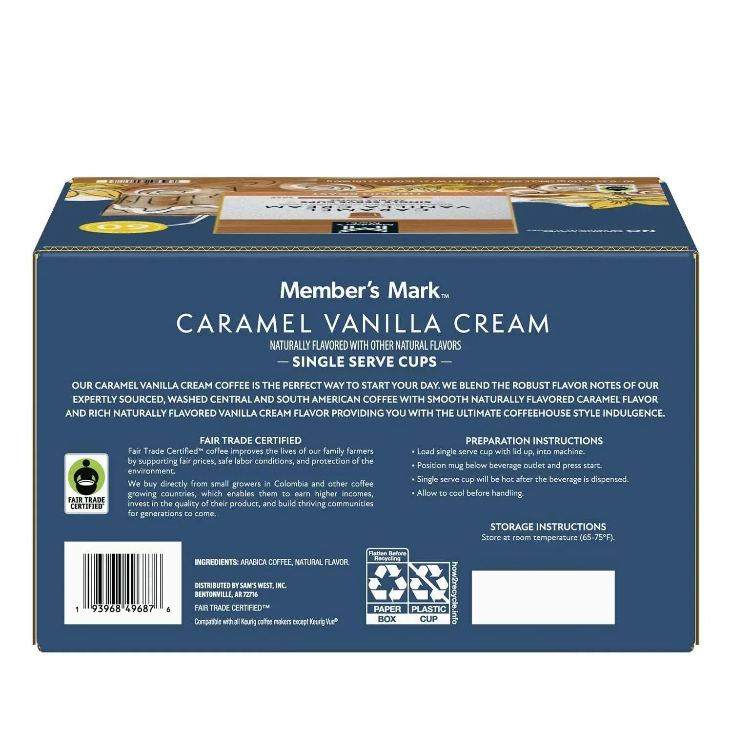 Member's Mark Medium Roast Coffee Pods, Caramel Vanilla Cream, 60 ct.