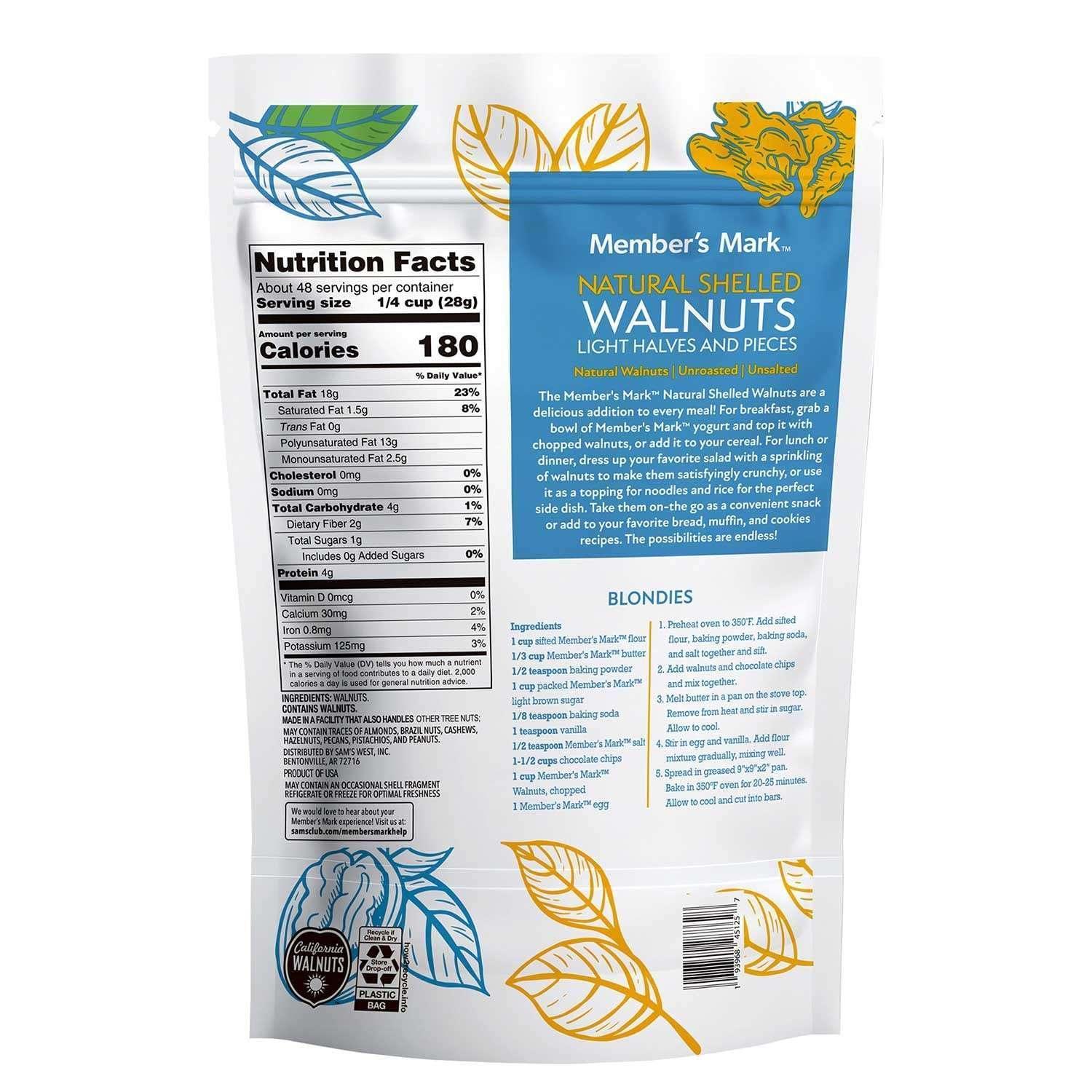 Member's Mark Natural Shelled Walnuts, 48 oz.
