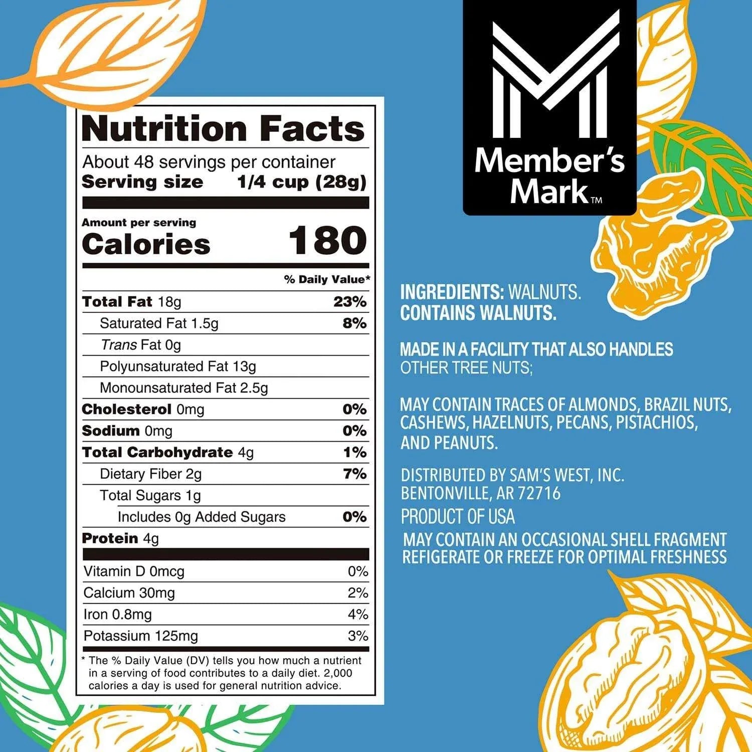 Member's Mark Natural Shelled Walnuts, 3 lbs. - USA MEGA SHOP