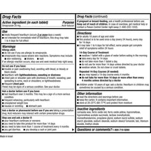 Drug Facts label for delayed-release acid reducer tablets