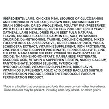 Dry dog food ingredient list starting with lamb, then brown rice and ground barley