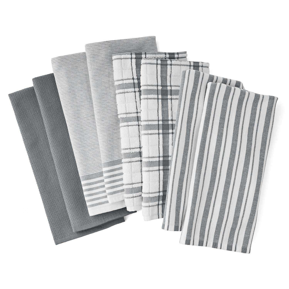 Member's Mark Plaid Leno 8 Piece Kitchen Towel Set, Choose Color - USA MEGA SHOP