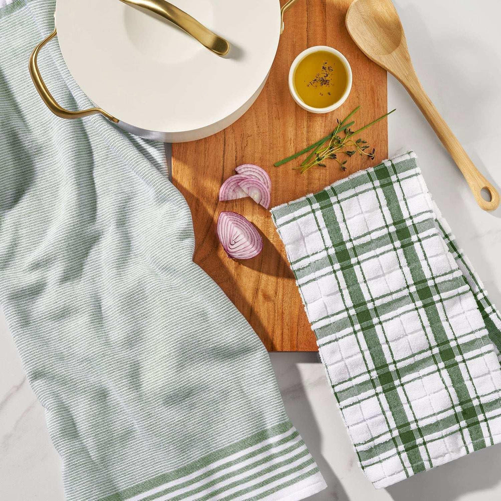 Member's Mark Plaid Leno 8 Piece Kitchen Towel Set, Choose Color - USA MEGA SHOP