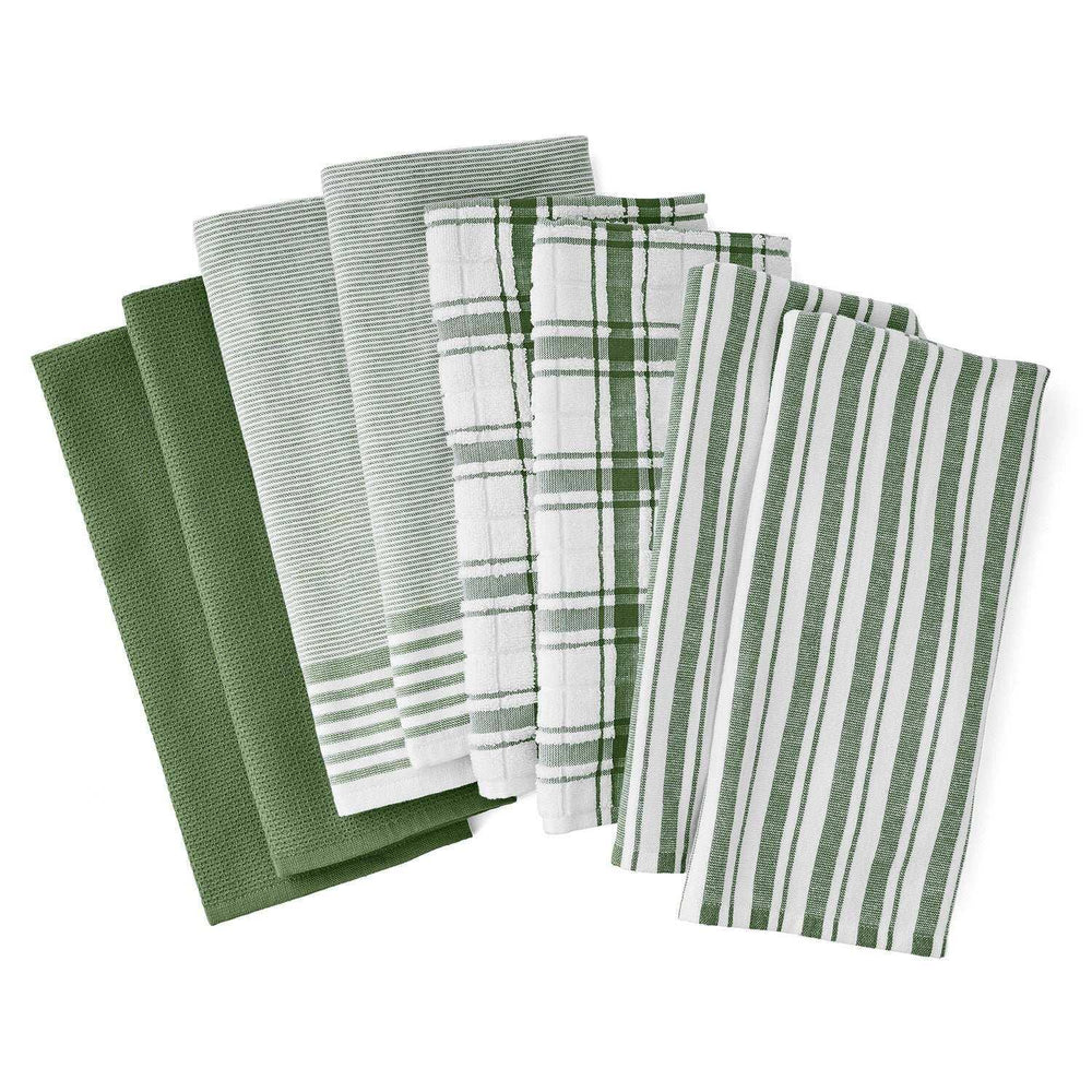 Member's Mark Plaid Leno 8 Piece Kitchen Towel Set, Choose Color - USA MEGA SHOP