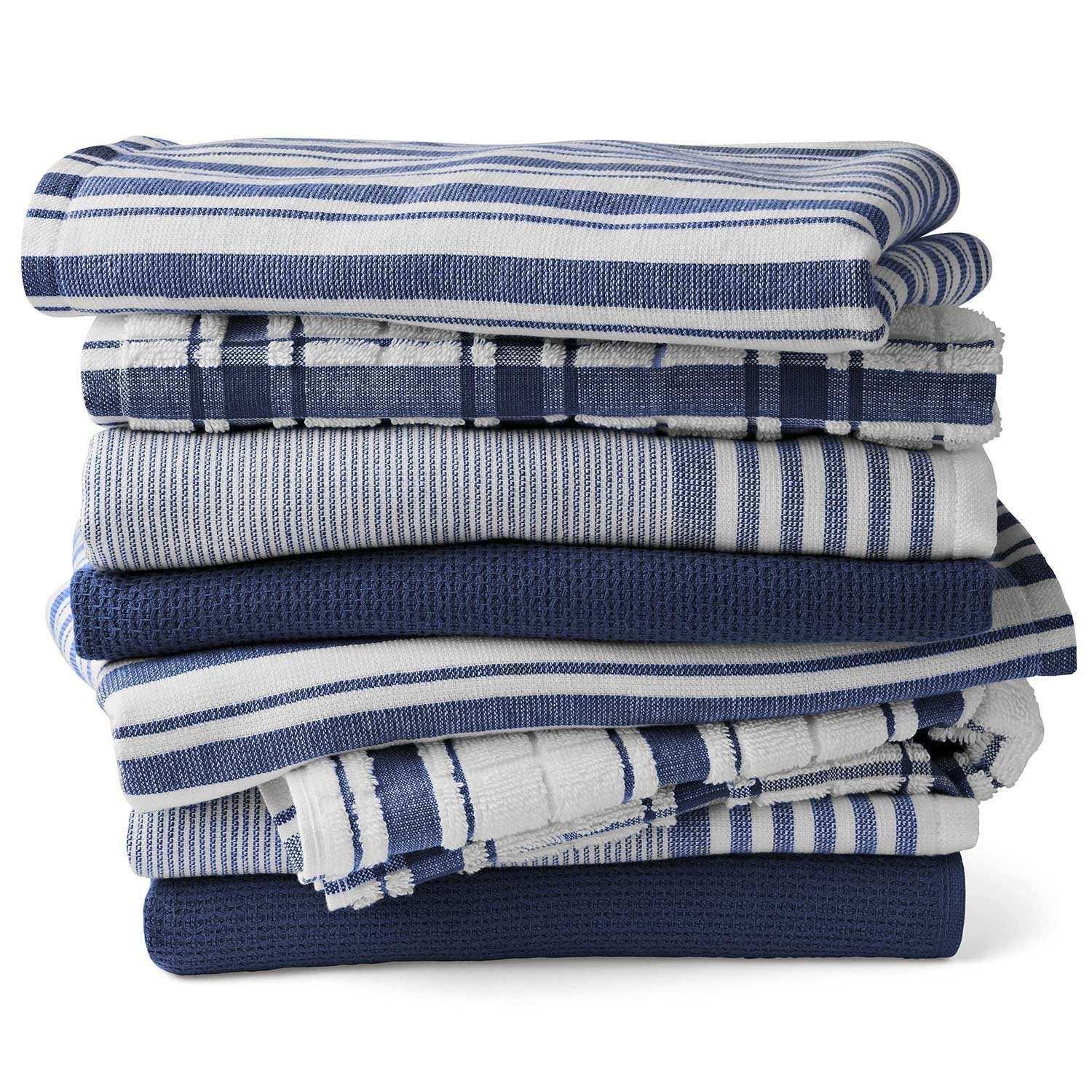 Member's Mark Plaid Leno 8 Piece Kitchen Towel Set, Choose Color
