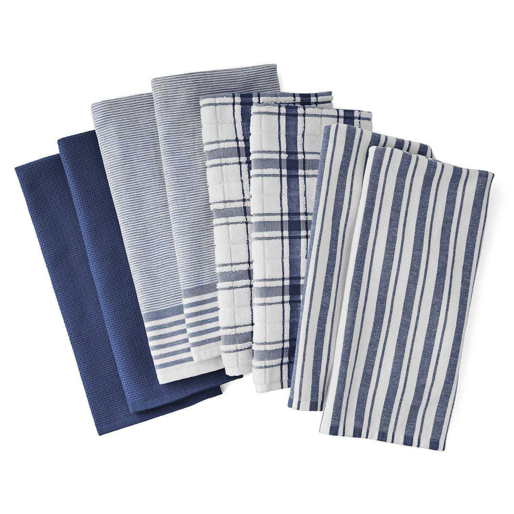 Member's Mark Plaid Leno 8 Piece Kitchen Towel Set, Choose Color - USA MEGA SHOP