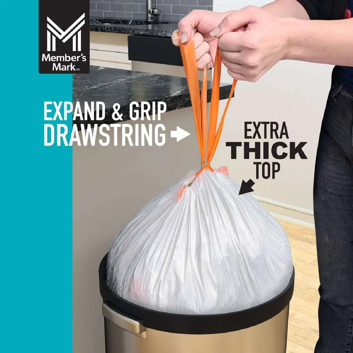 Member's Mark Power Flex 13-Gallon Tall Kitchen Trash Bags, Fresh Scent, 200 ct. - USA MEGA SHOP