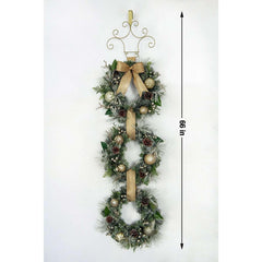 Member's Mark Pre-Lit Flocked Three Wreath Door Hanger - USA MEGA SHOP