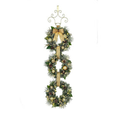 Member's Mark Pre-Lit Flocked Three Wreath Door Hanger - USA MEGA SHOP