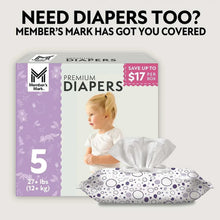 Premium fragrance-free baby wipes pack with 1152 and 12 pack branding