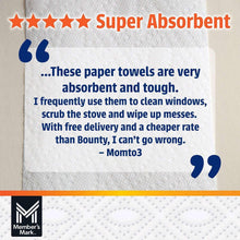 White 2-ply paper towel sheet with super-absorbent rating stars