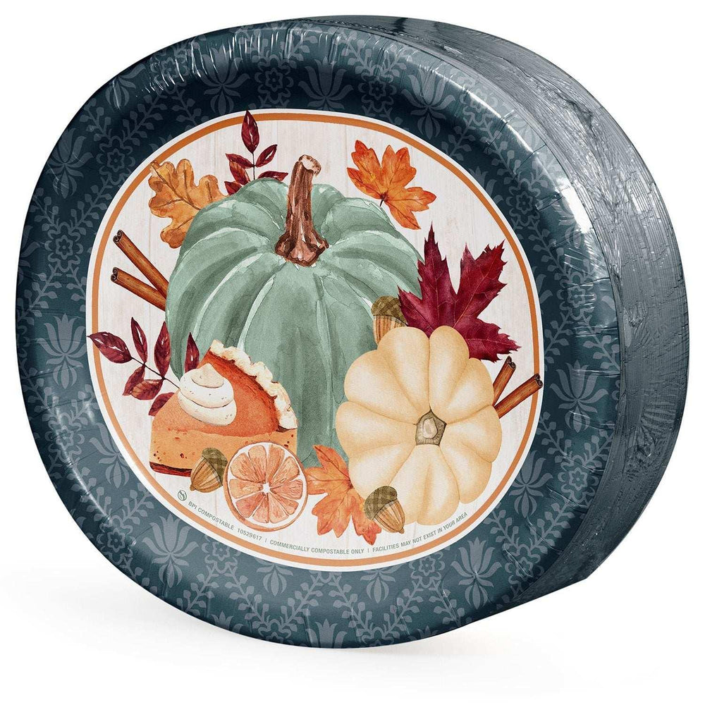 Member's Mark Thanksgiving Oval Paper Plates, 10" x 12", 50 ct. - USA MEGA SHOP