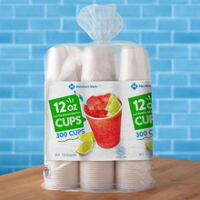 Translucent plastic cups 12 oz, 300-count bundled pack