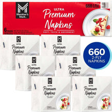 White Ultra Premium 2-ply napkins, multi-pack display with 660 count badge