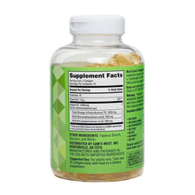 Vegan Omega-3 supplement facts label on softgel bottle with ingredients table
